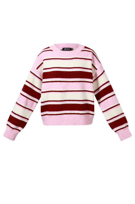 Polyester fiber (polyester) Knit sweaters Stripes Casual Fall/Winter Clothes