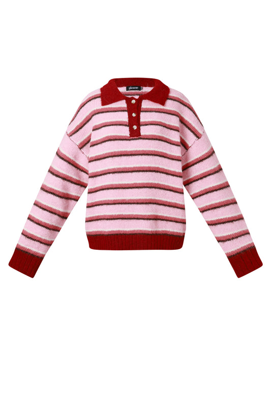 Polyester fiber (polyester) Knit sweaters Stripes Casual Fall/Winter Clothes